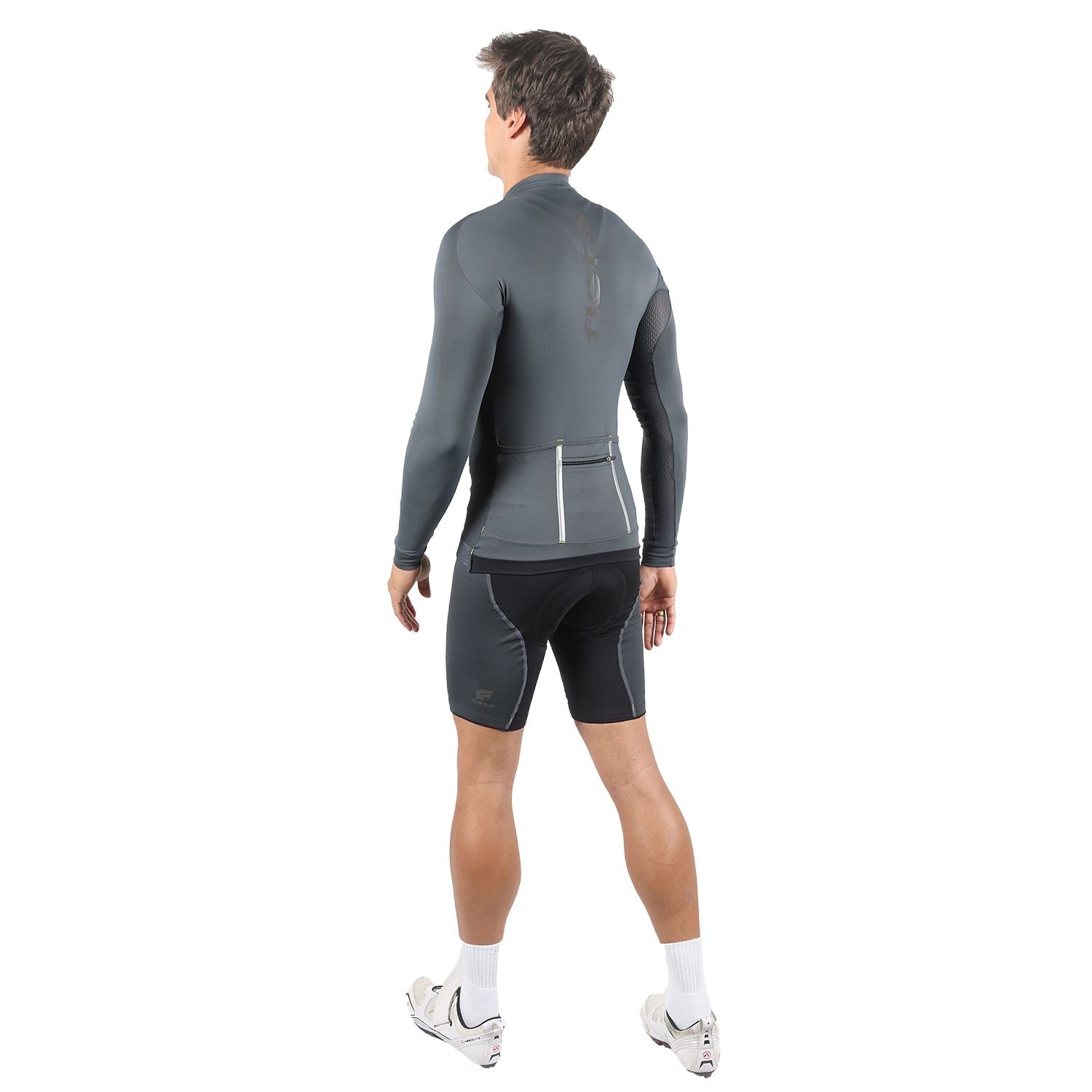 Jersey Manga Longa Masculina | Estanho Camisa Ciclismo Masculina Parte de Cima FLETS 