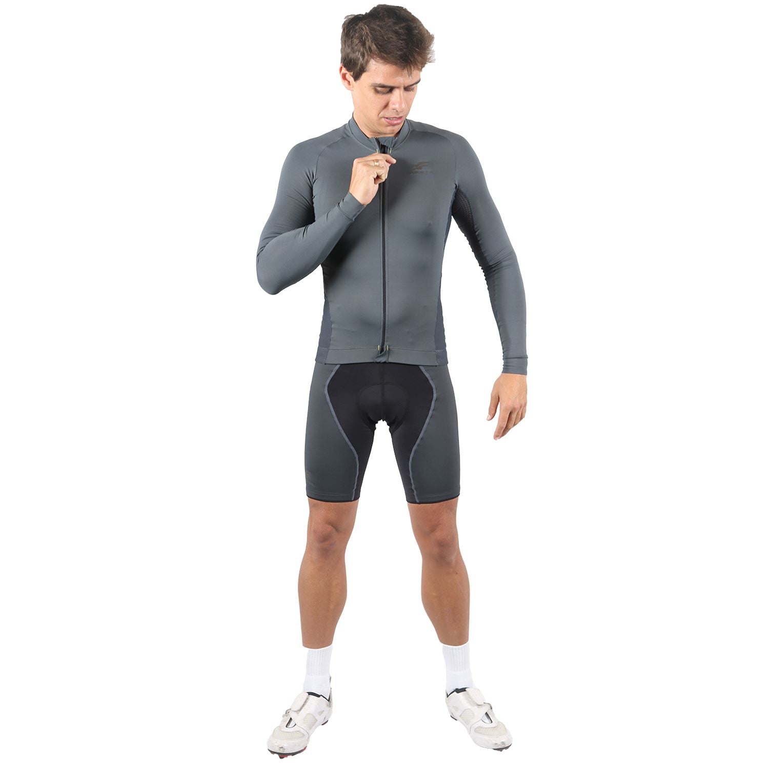 Jersey Manga Longa Masculina | Estanho Camisa Ciclismo Masculina Parte de Cima FLETS 