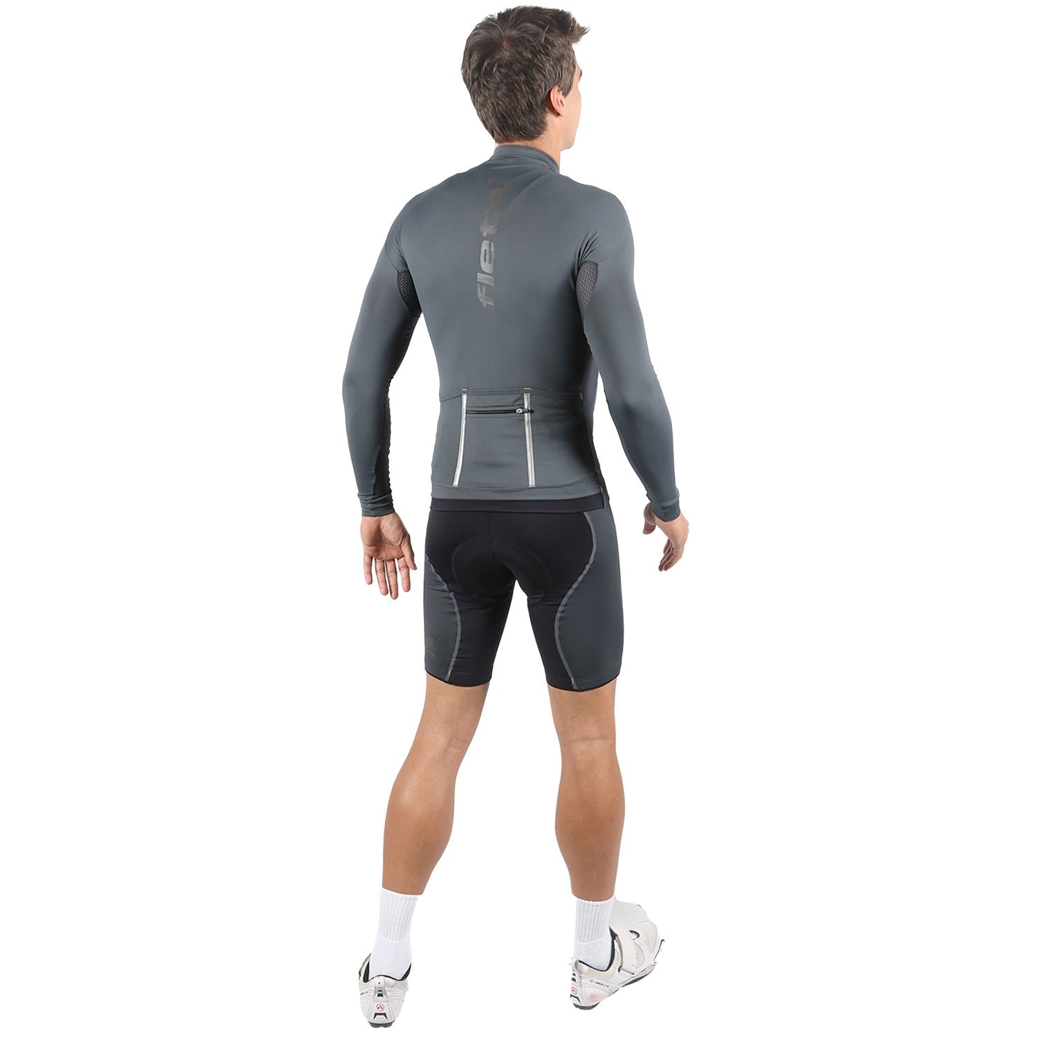 Jersey Manga Longa Masculina | Estanho Camisa Ciclismo Masculina Parte de Cima FLETS 