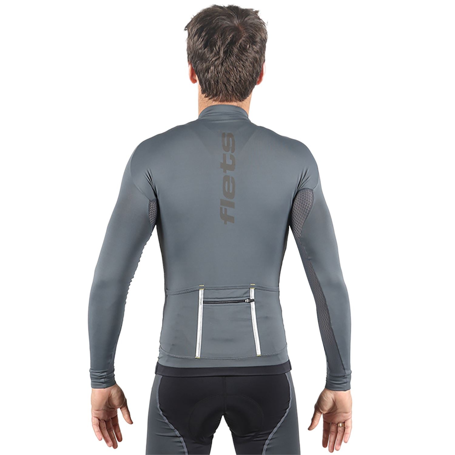 Jersey Manga Longa Masculina | Estanho Camisa Ciclismo Masculina Parte de Cima FLETS 