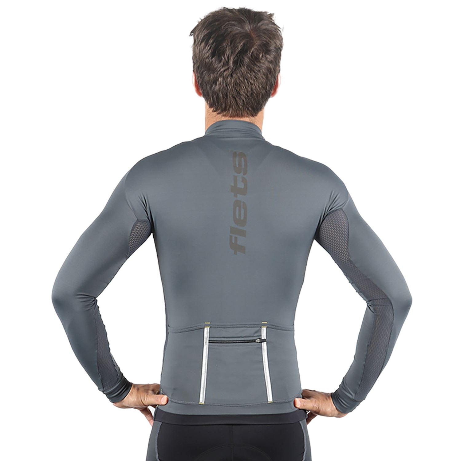 Jersey Manga Longa Masculina | Estanho Camisa Ciclismo Masculina Parte de Cima FLETS 
