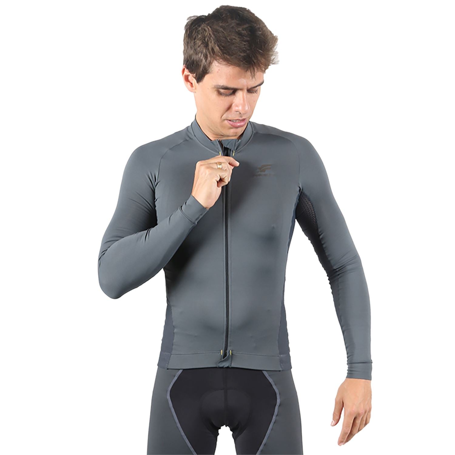 Jersey Manga Longa Masculina | Estanho Camisa Ciclismo Masculina Parte de Cima FLETS 
