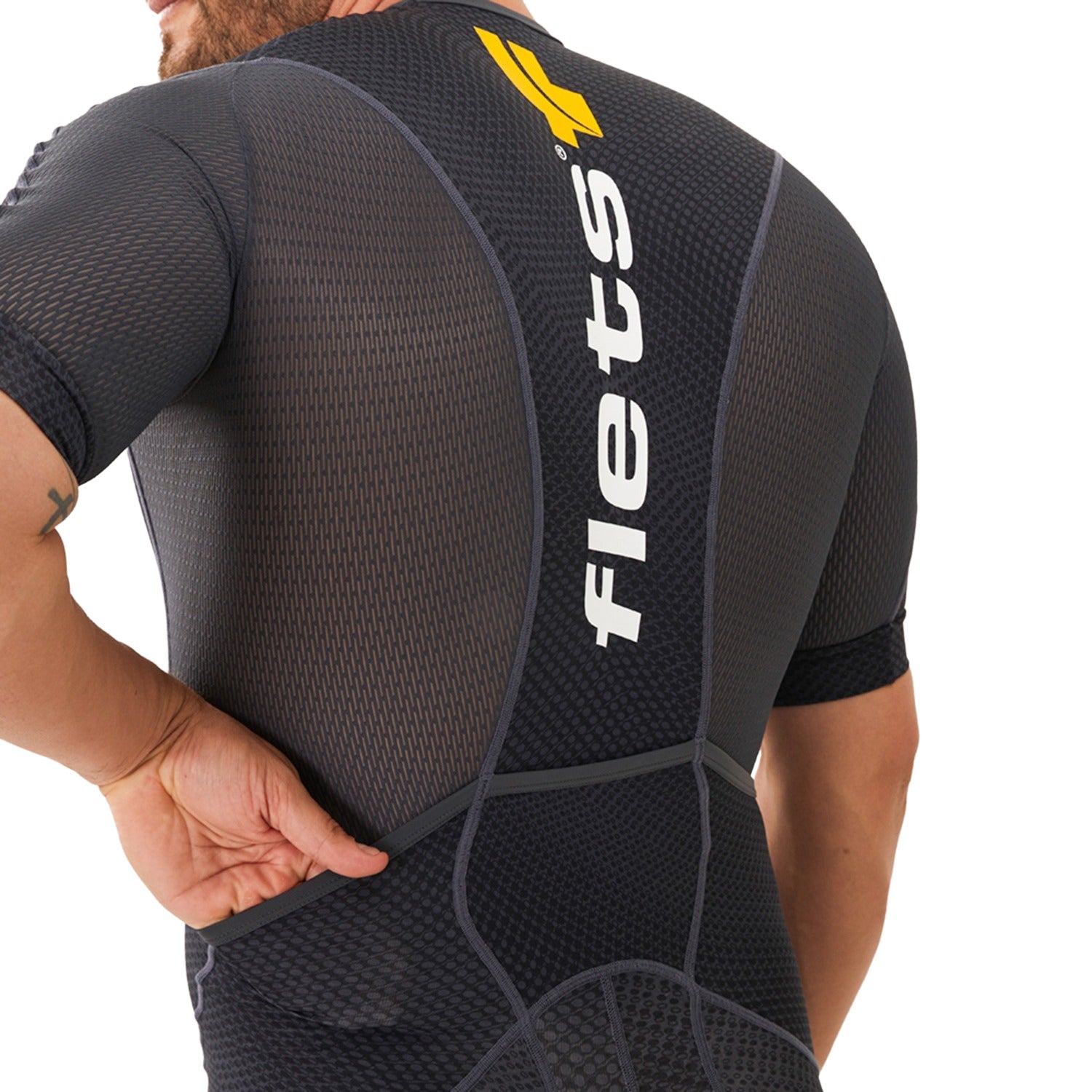 Macaquinho TRIATHLON c/manga FFE l Masc Macaquinho Triathlon com manga Masculino Compressão Corpo Inteiro FLETS 