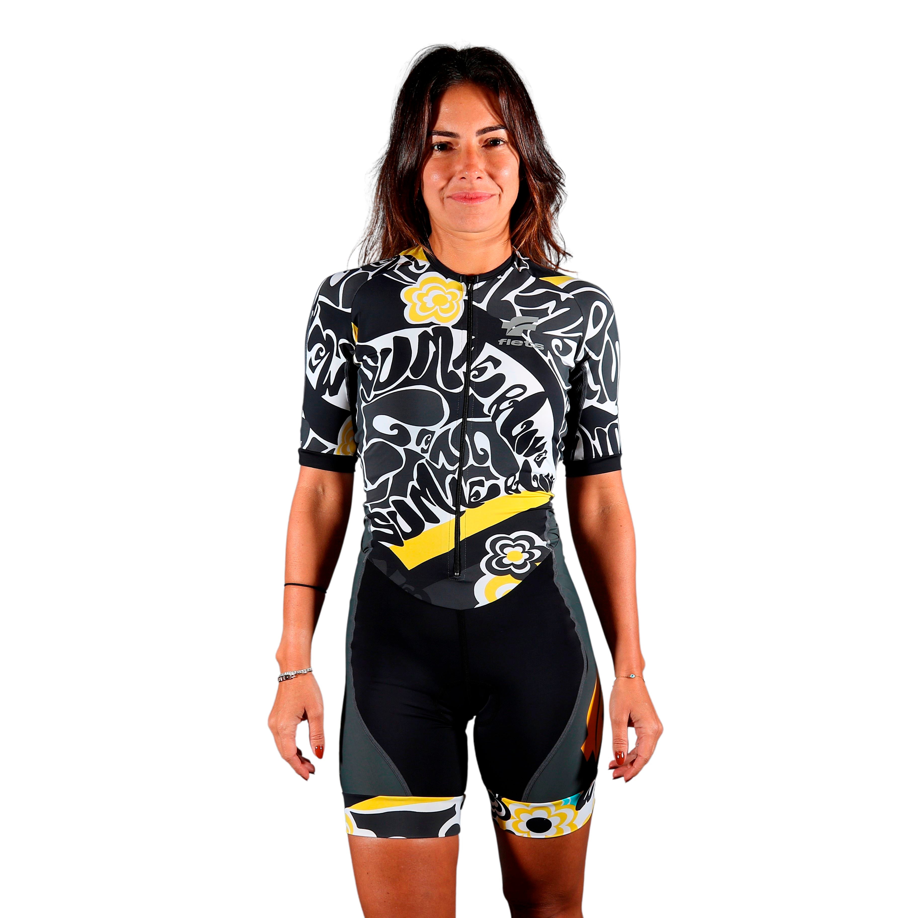 Macaquinho TRIATHLON c/manga FLOLMIX l Fem Macaquinho Triathlon Feminino Compressão Corpo Inteiro Flets 