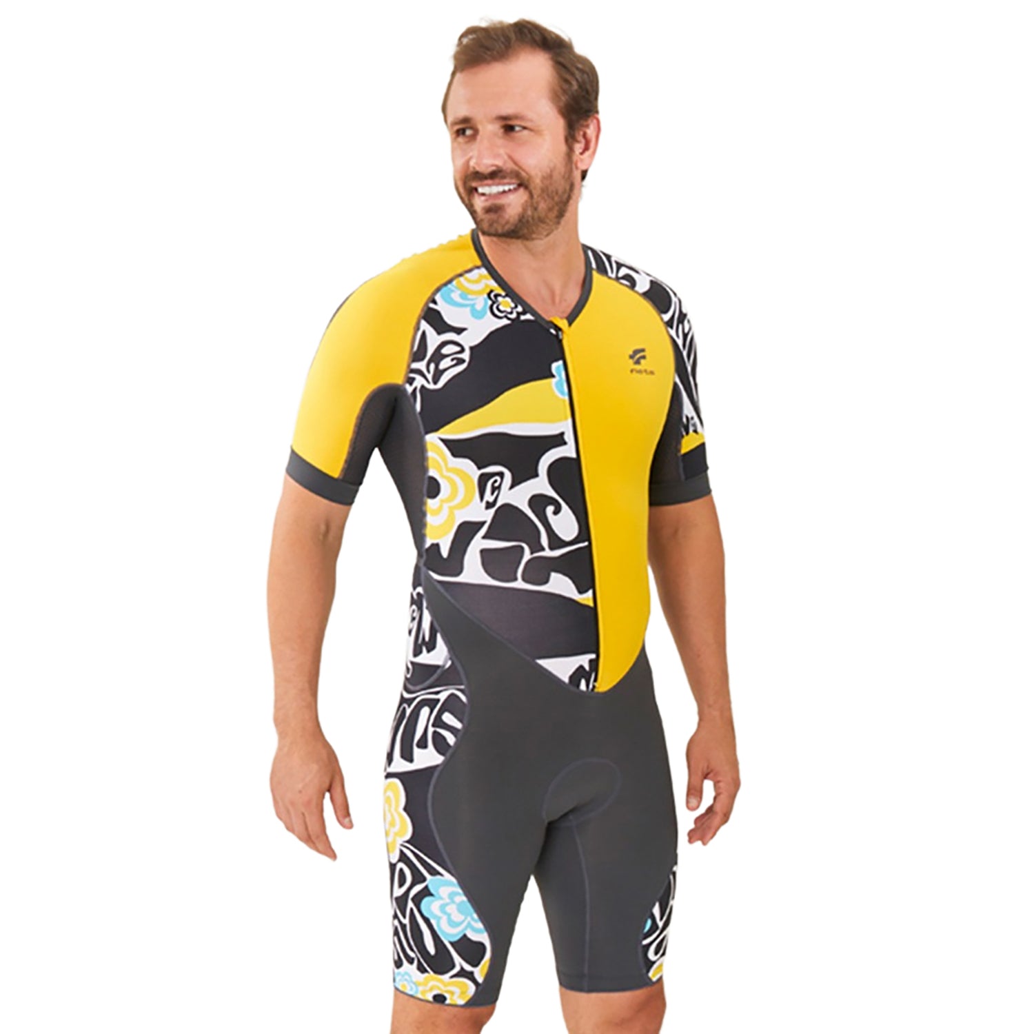Macaquinho TRIATHLON c/manga FLOLMIX l Masc Macaquinho Triathlon com manga Masculino Compressão Corpo Inteiro FLETS 
