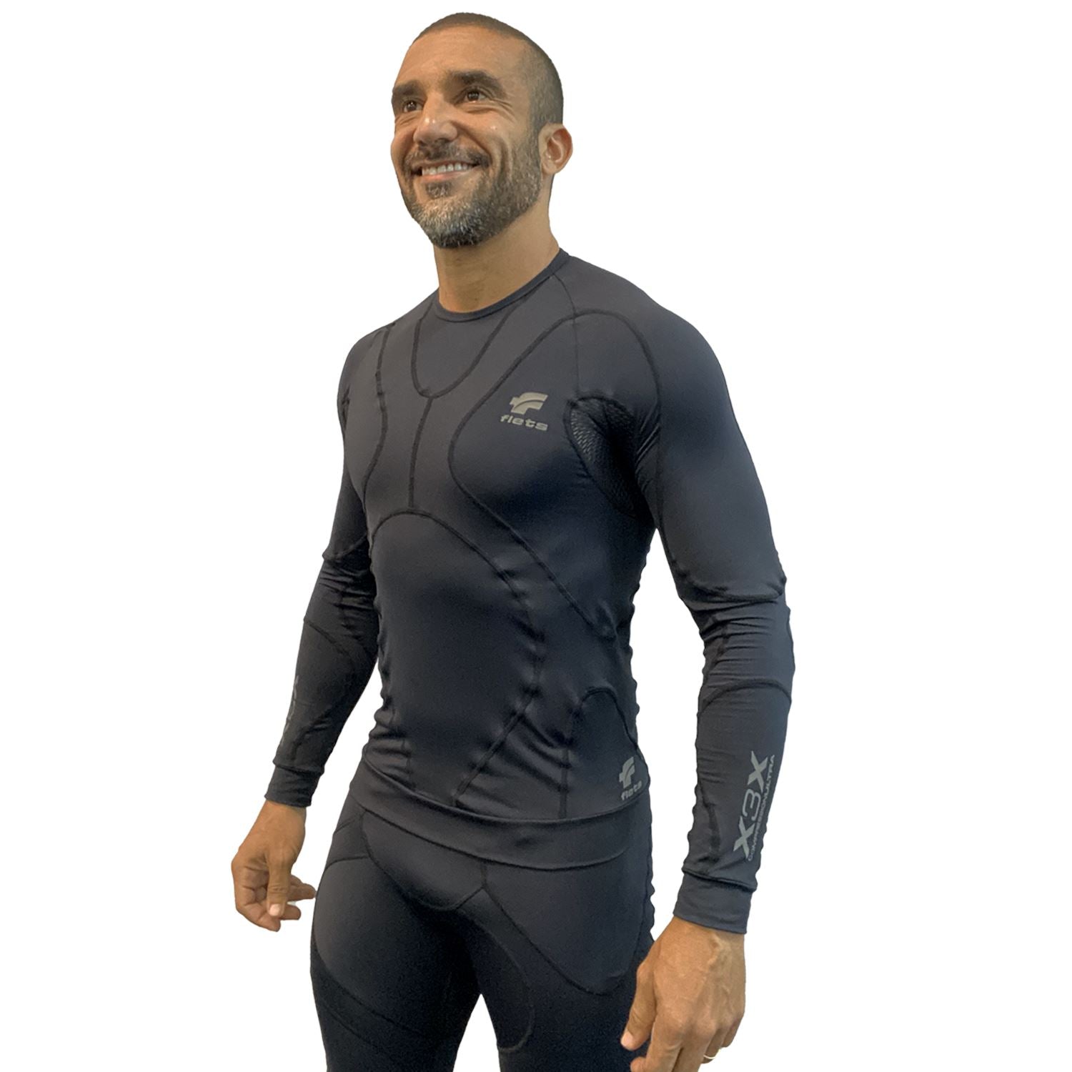 Prolayer Masc l X3X Compression Ultra AllBlack Camisa Prolayer Masculina Parte de Cima FLETS 