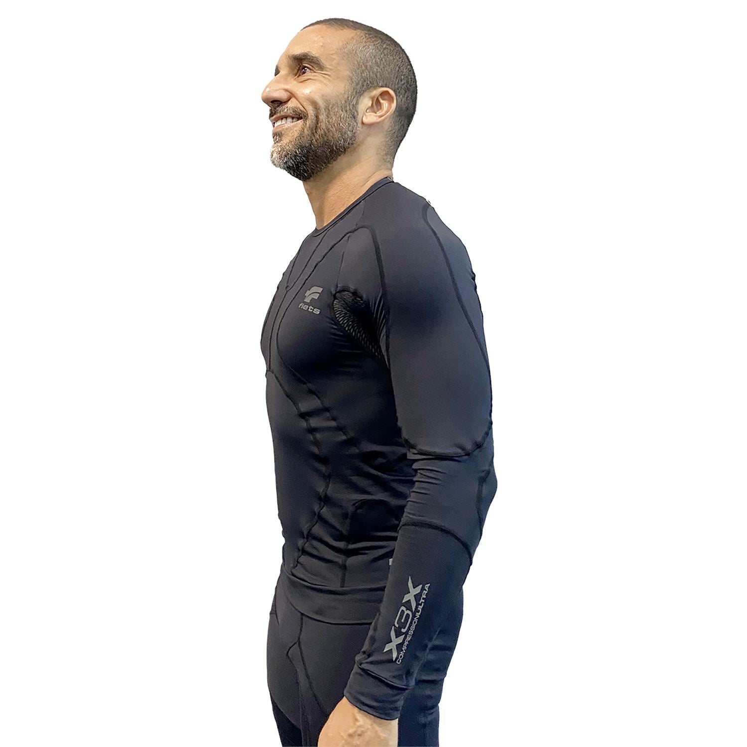 Prolayer Masc l X3X Compression Ultra AllBlack Camisa Prolayer Masculina Parte de Cima FLETS 