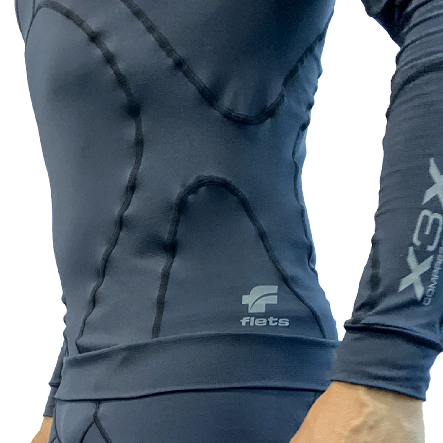 Prolayer Masc l X3X Compression Ultra AllBlack Camisa Prolayer Masculina Parte de Cima FLETS 