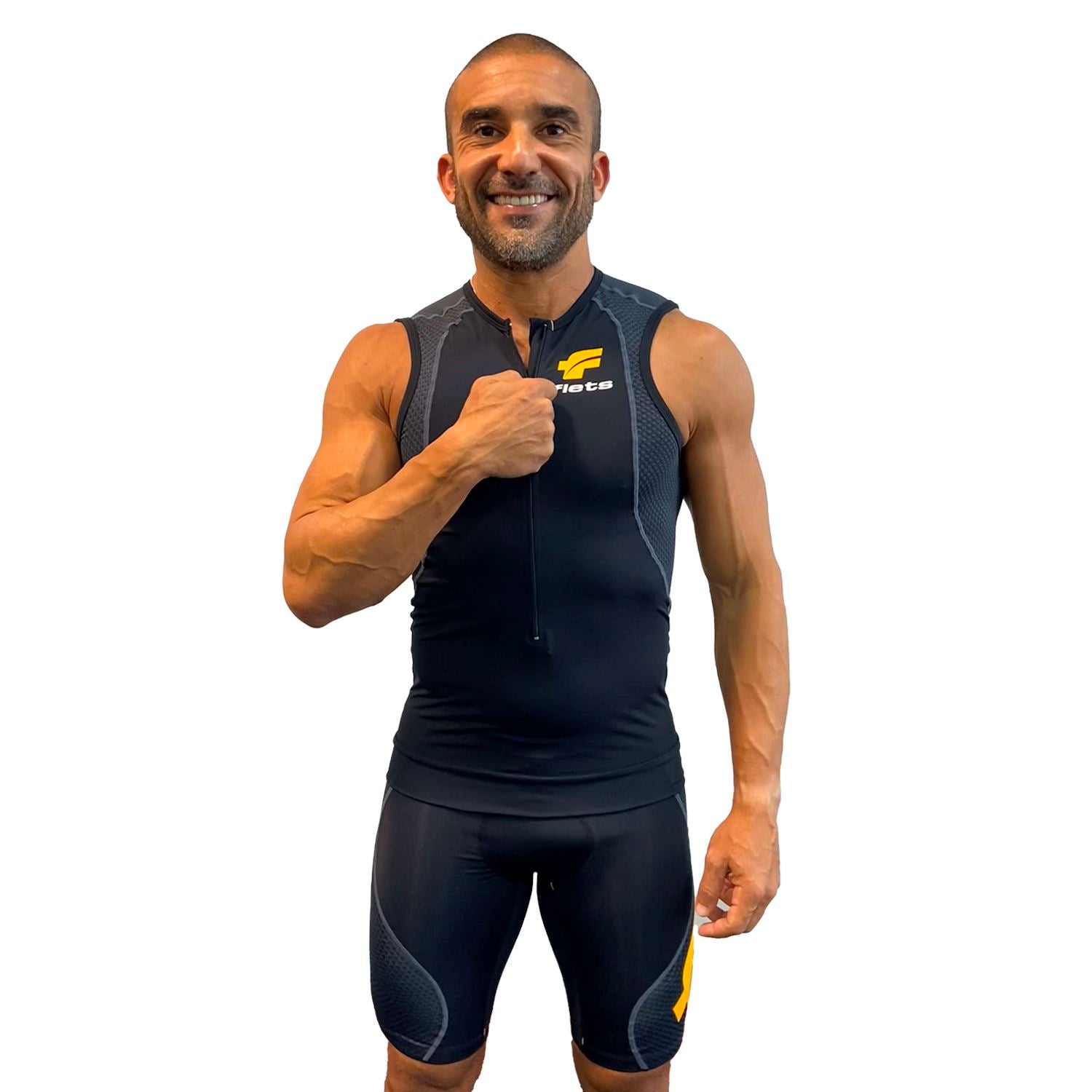 Regata Multisport Tri-Run - Preta /FFE Regata Triathlon Masculina Parte de Cima FLETS 