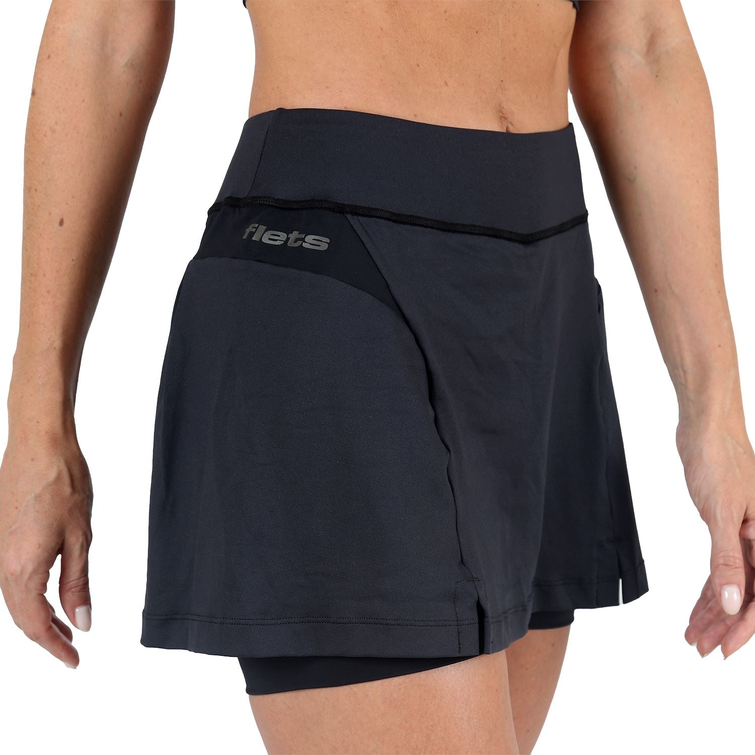 Saia Shorts l Preto Saia Shorts Feminino Fitness Parte de Baixo FLETS 