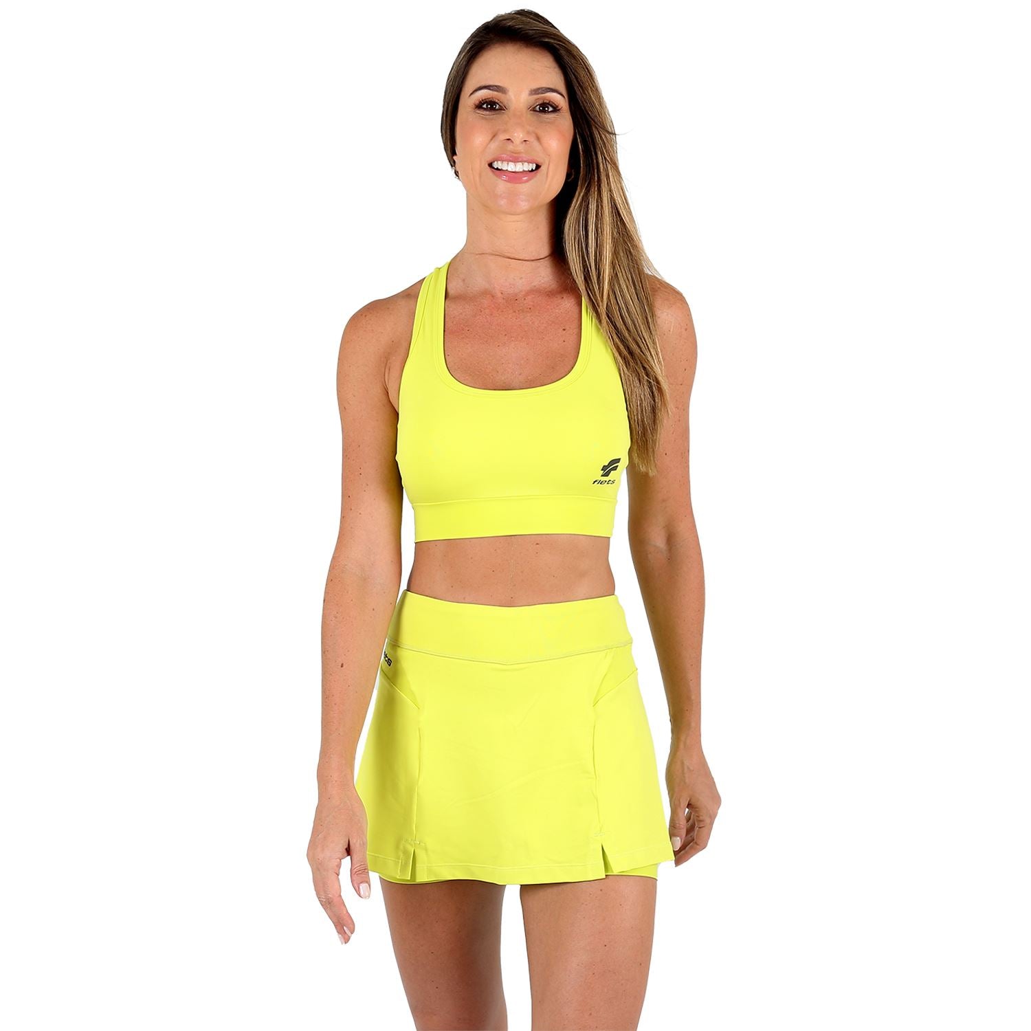 Saia Shorts l Verde Flúor Saia Shorts Feminino Fitness Parte de Baixo FLETS 