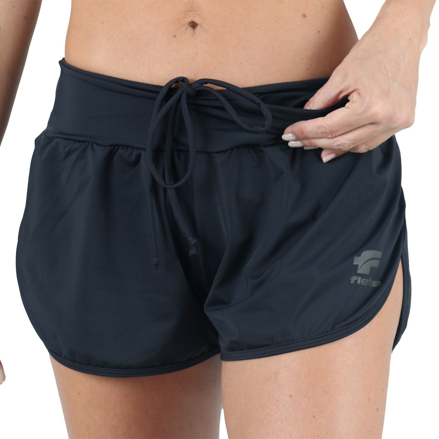 Shorts Run Fem l Preto Shorts Crossfit/Run FLETS 
