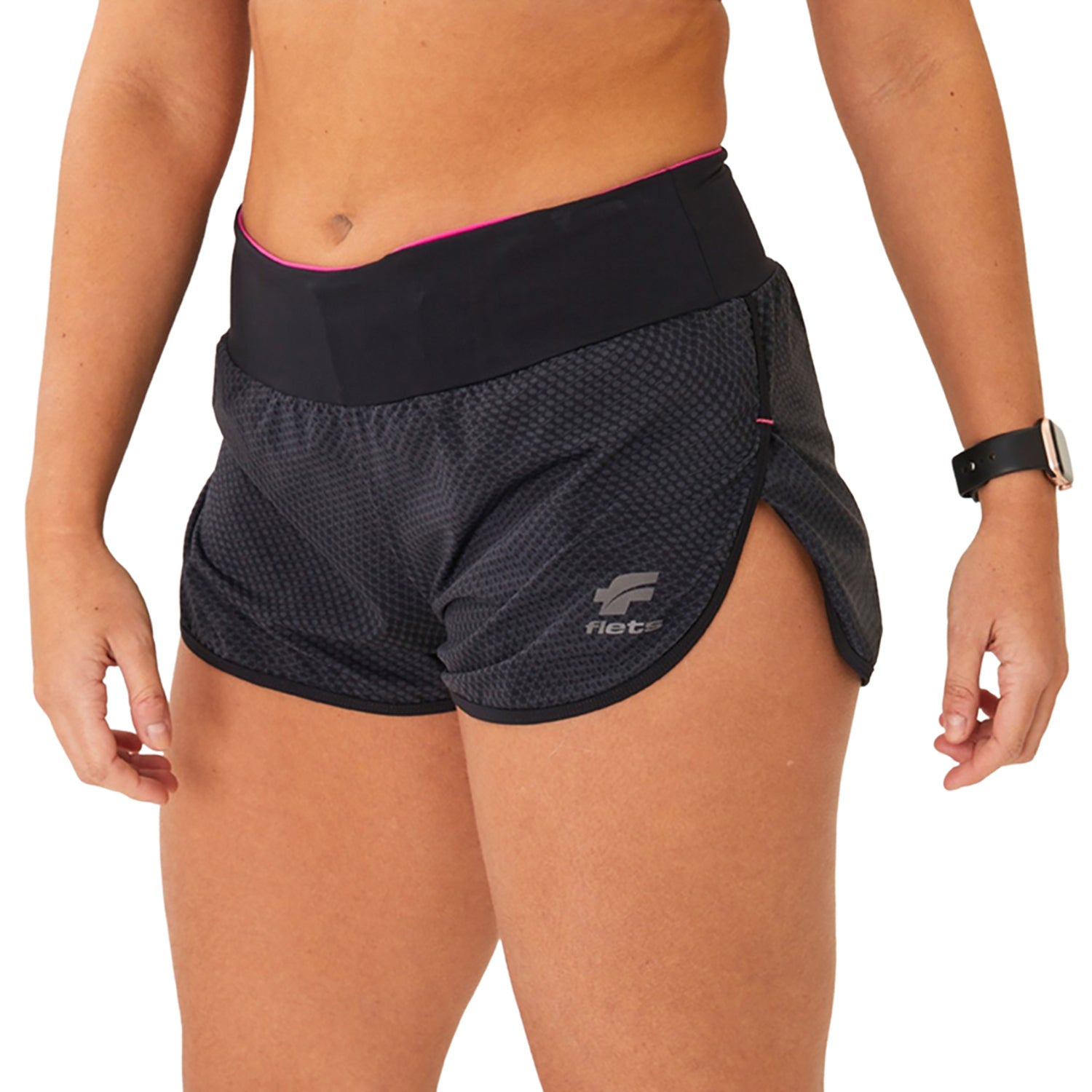 Shorts Run FFE Detalhe ROSA l Fem Shorts Crossfit/Run Flets 