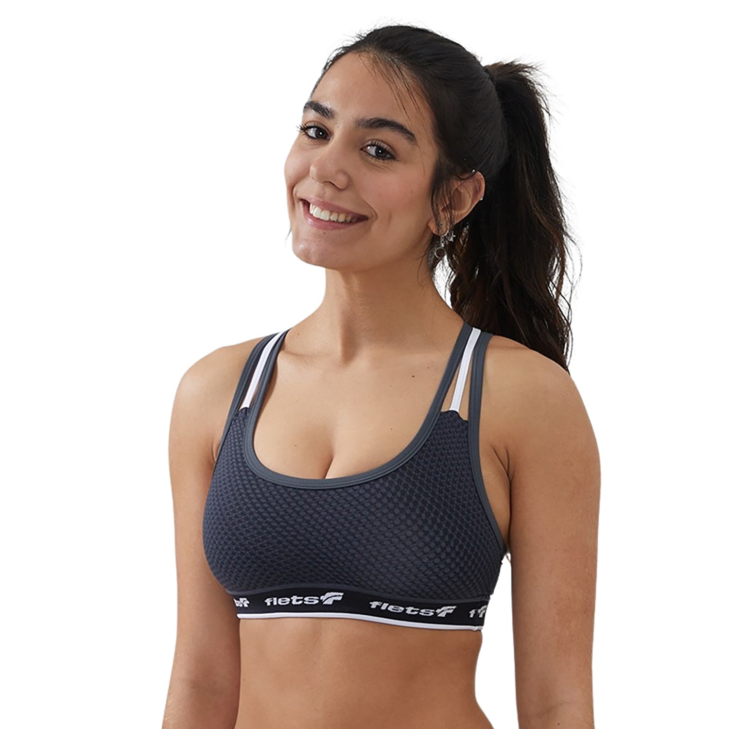 Top Alça Tripla - FFE c/detalhe BRANCO l Fem Top Alça Tripla Feminino Compressão Parte de Cima Flets 