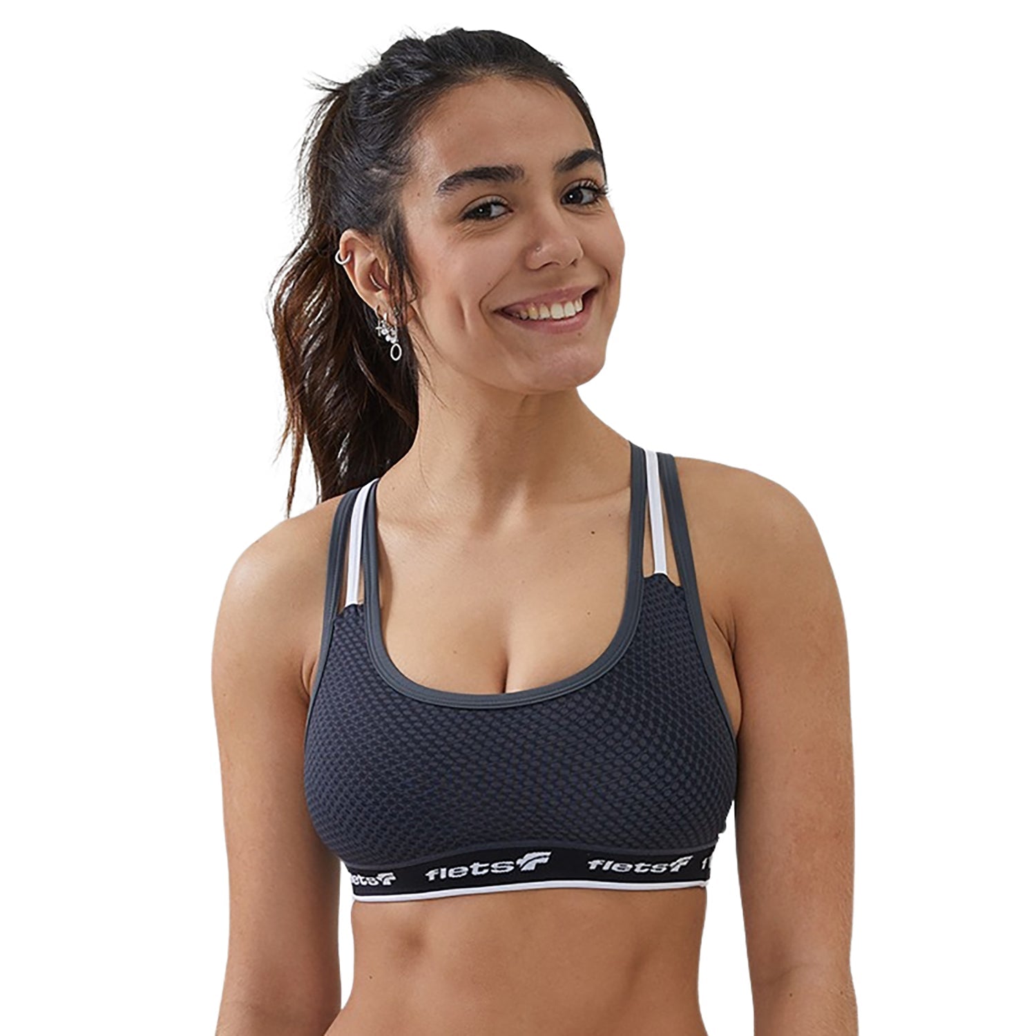 Top Alça Tripla - FFE c/detalhe BRANCO l Fem Top Alça Tripla Feminino Compressão Parte de Cima Flets 