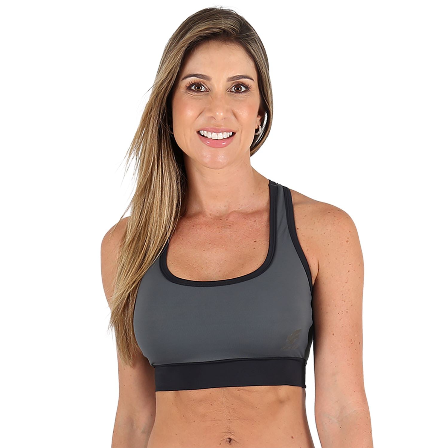 Top Costa Nadador Colors l Estanho e Preto Top costa nadador Feminino Compressão Parte de Cima FLETS 