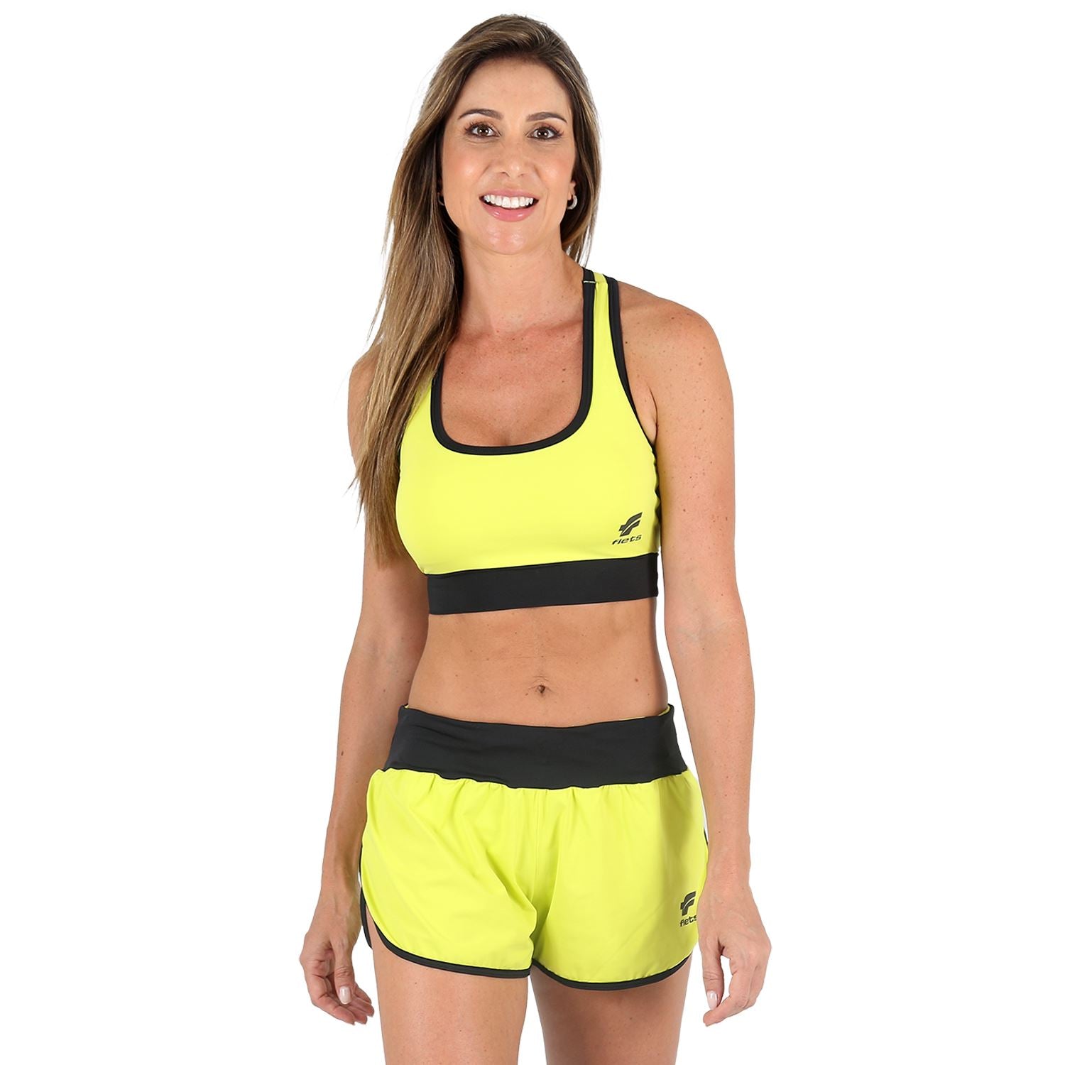 Top Costa Nadador Colors l Verde e Preto Top costa nadador Feminino Compressão Parte de Cima FLETS 