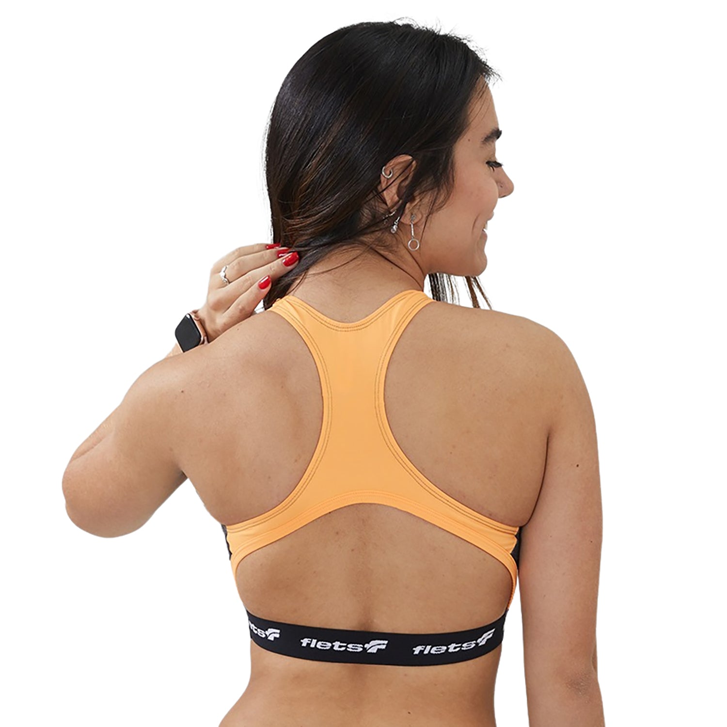 Top Costa Nadador Cós Elástico - FFE c/detalhe LARANJA l Fem Top costa nadador cós elástico Flets 