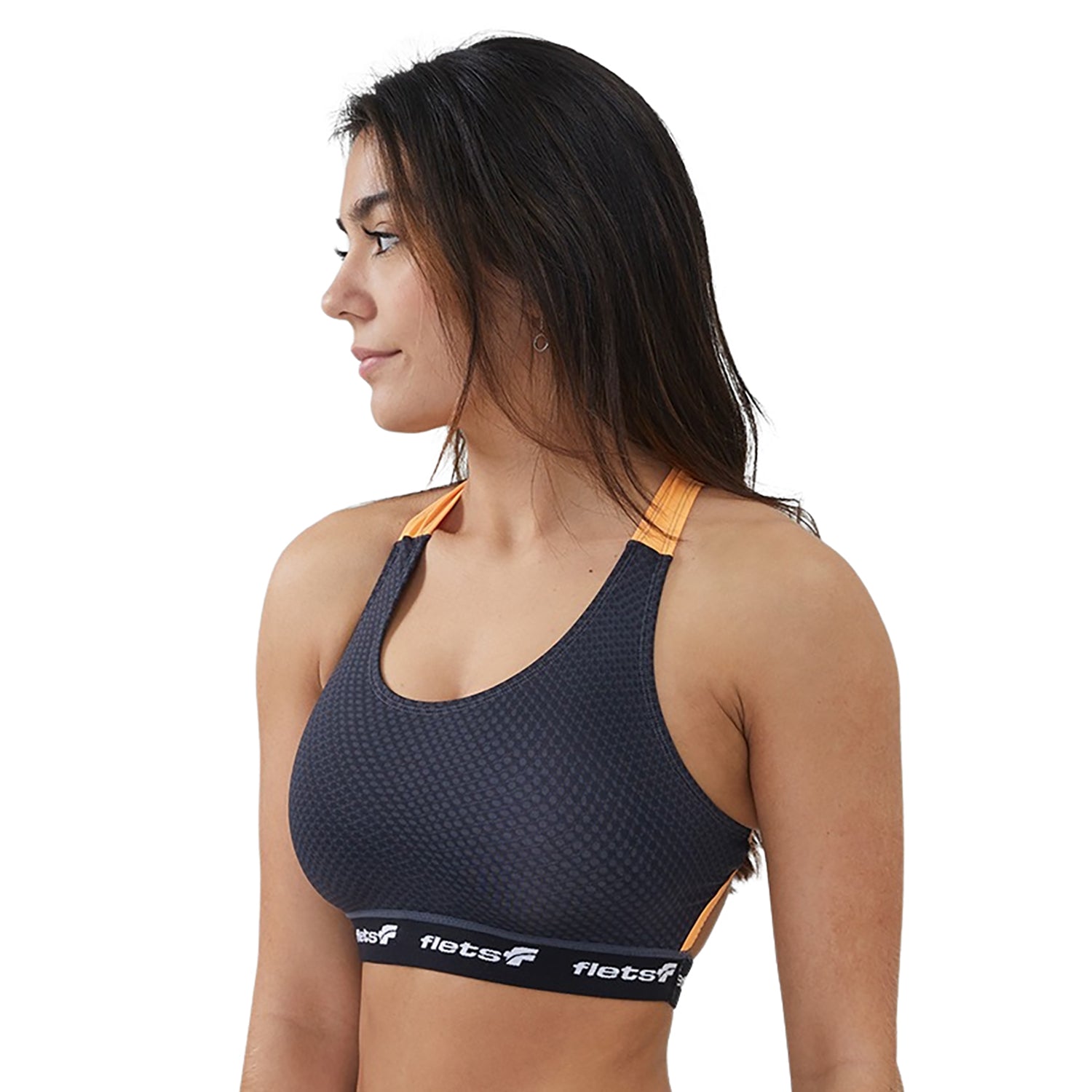 Top Costa Nadador Cós Elástico - FFE c/detalhe LARANJA l Fem Top costa nadador cós elástico Flets 