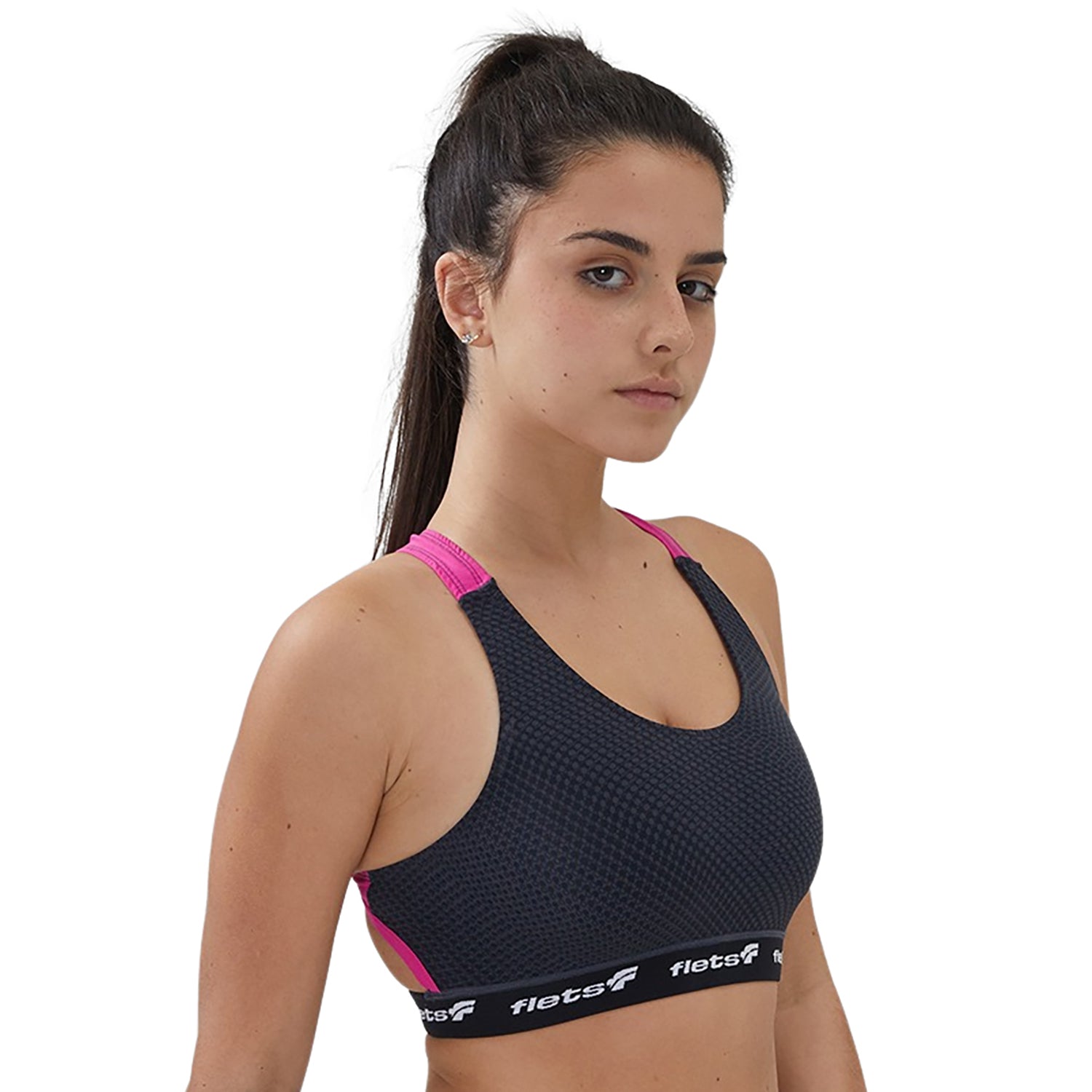 Top Costa Nadador Cós Elástico - FFE c/detalhe ROSA l Fem Top costa nadador cós elástico Feminino Compressão Parte de Cima Flets 