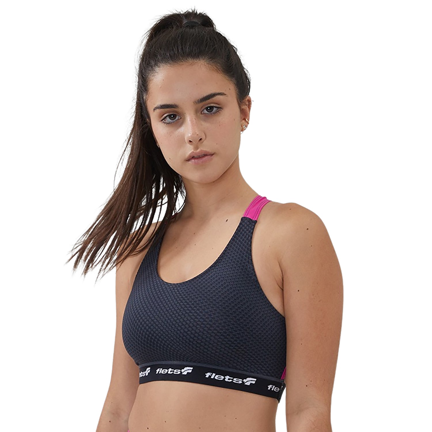 Top Costa Nadador Cós Elástico - FFE c/detalhe ROSA l Fem Top costa nadador cós elástico Feminino Compressão Parte de Cima Flets 