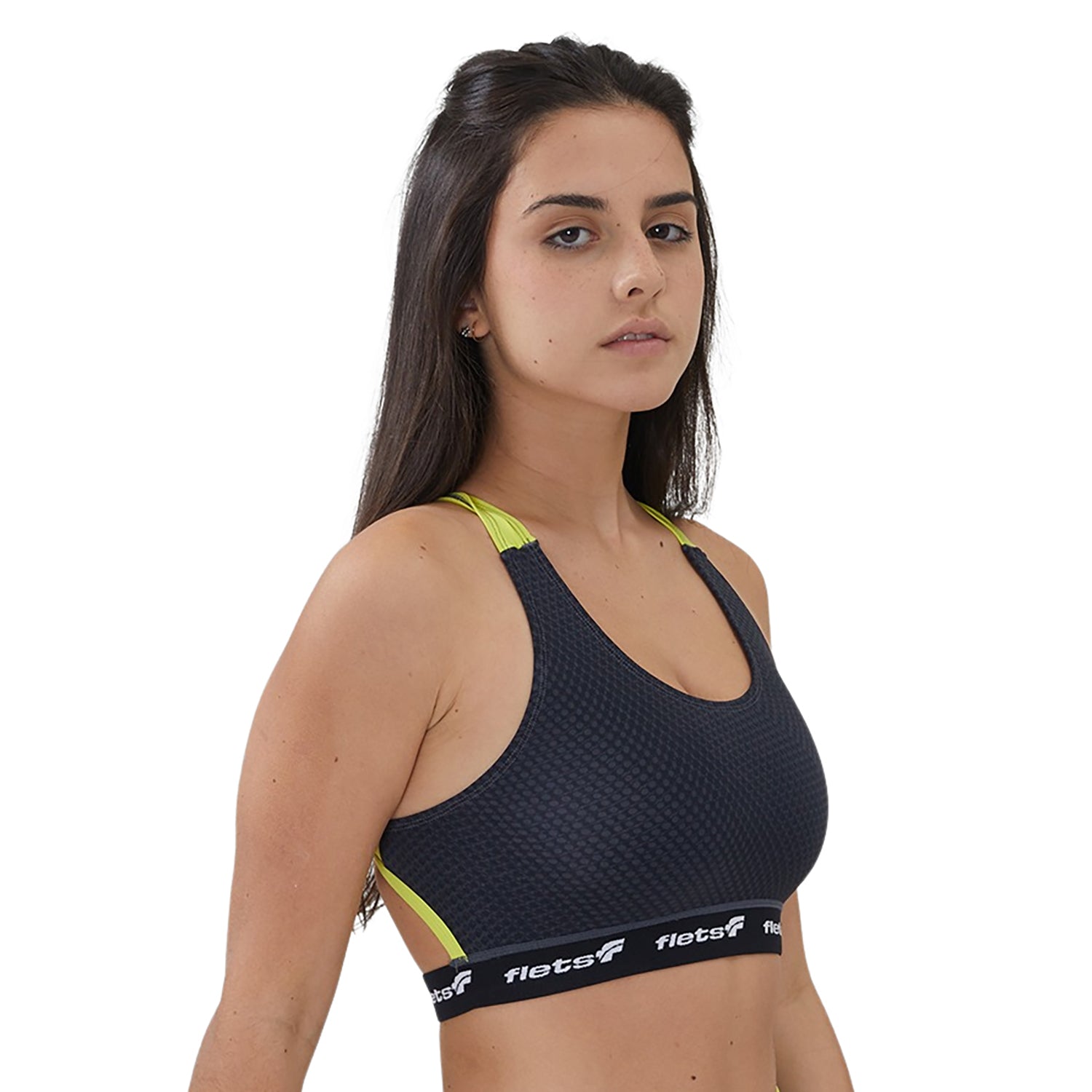Top Costa Nadador Cós Elástico - FFE c/detalhe VERDE l Fem Roupas de banho Flets 
