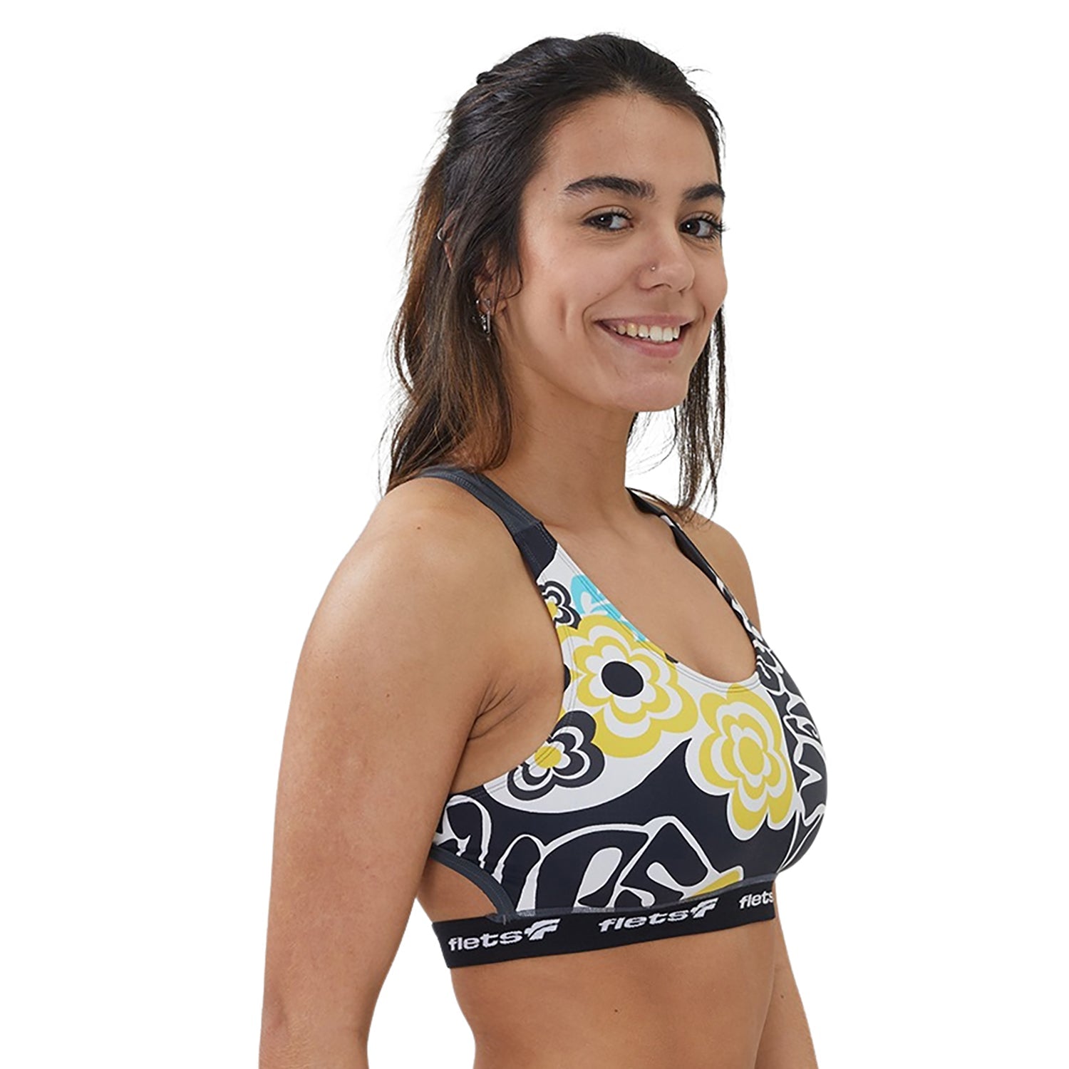 Top Costa Nadador Cós Elástico - FLOLMIX l Fem Top costa nadador cós elástico Feminino Compressão Parte de Cima Flets 