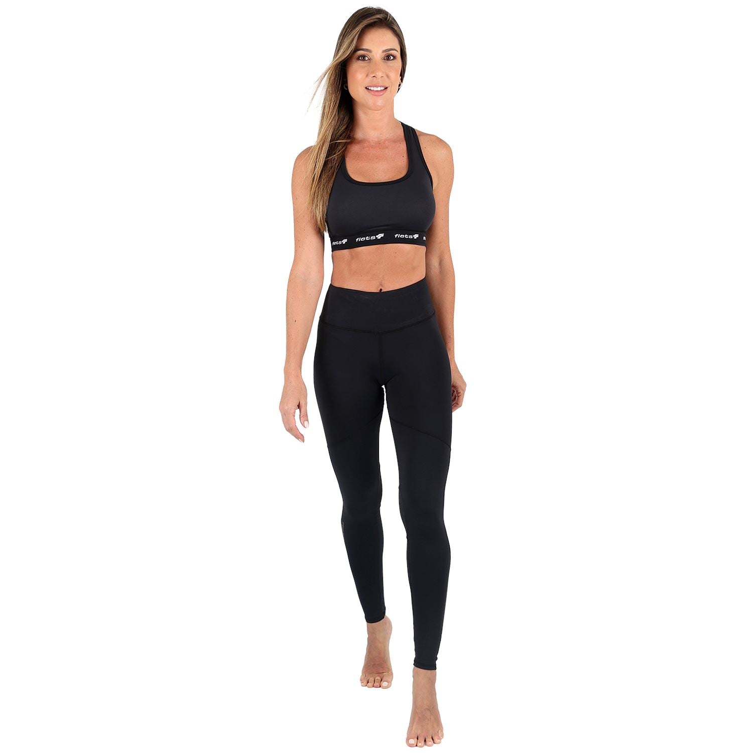 Top Costa Nadador l ALLBLACK Top costa nadador Feminino Compressão Parte de Cima FLETS 